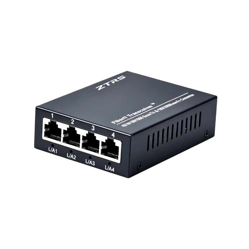Gigabit 1-fiber 4-copper media converter