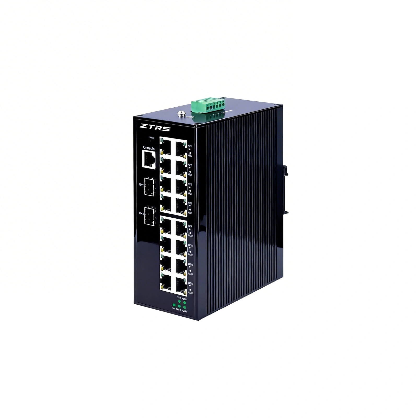iSW-510-(P)-2GX16GT 2-port GbE fiber + 16-port GbE PoE industrial switch